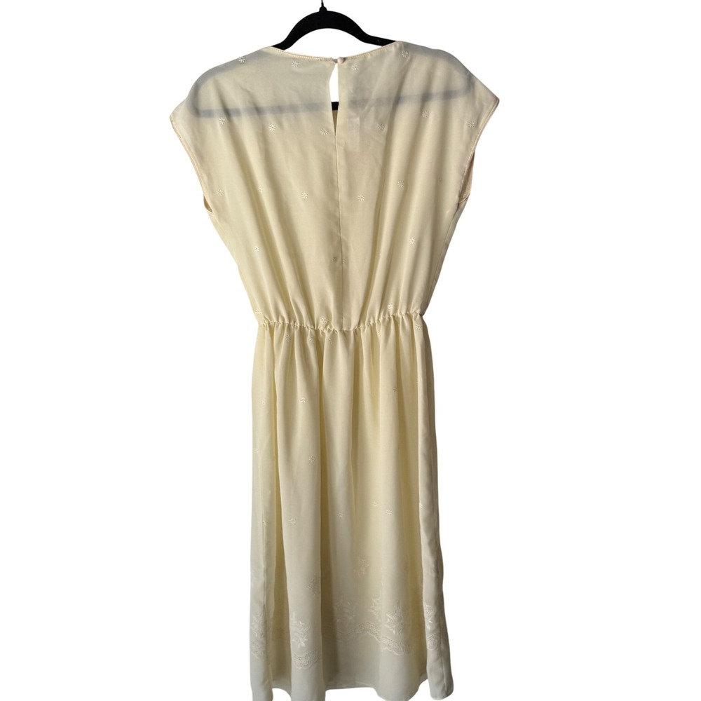 Jody of‎ California Vintage 50-60s Retro Cream Eyelet Lace Cottage Midi Dress - Picture 5 of 9